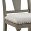 Chaise d'appoint en lin beige et chêne vieilli, ensemble de 2