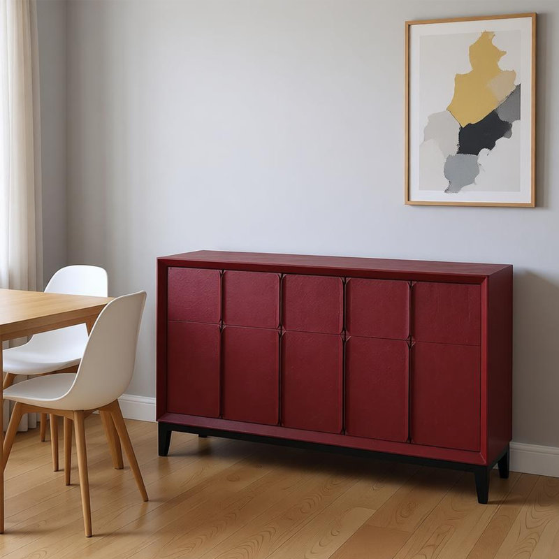 Buffet italien de luxe rétro, Noir / Rouge
