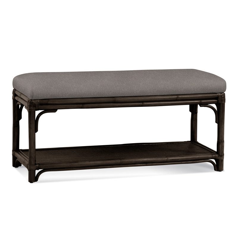 Banc de rangement en osier Summer Retreat, Café, Performance blanc sucre; 0863-91