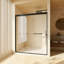 Porte de douche double coulissante 56-60 "x 72" - Cadre en aluminium noir mat avec verre trempé antidéflagrant de 6 mm