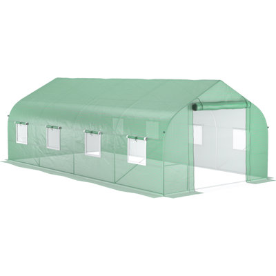Grande serre: 20 pi x 10 pi 7 po, acier galvanisé, portes et fenêtres en filet, plantes de la serre Extrêmes par: construction en acier, prolonger la saison de jardinage