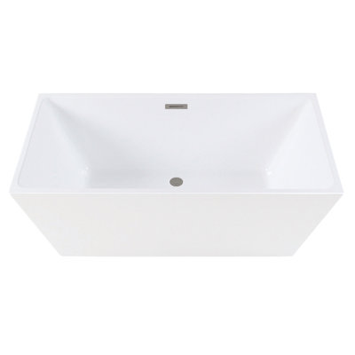 Kingston Brass Aqua Eden 59-Inch Acrylic Rectangular Double Ended Freestanding Tub With Drain