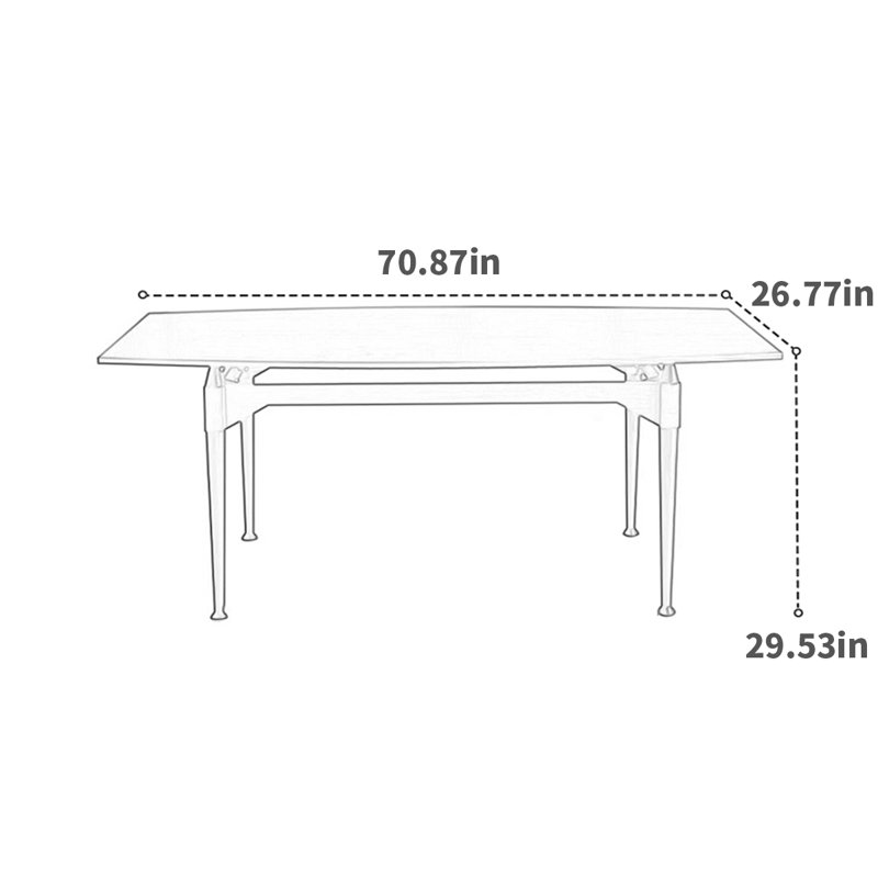 Marjani Teak Solid Wood Dining Table, 26.77" W x 70.87" L