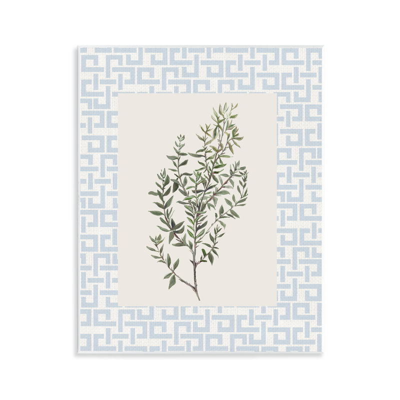Feuille d'herbe sur plaque murale géométrique, design par Diannart