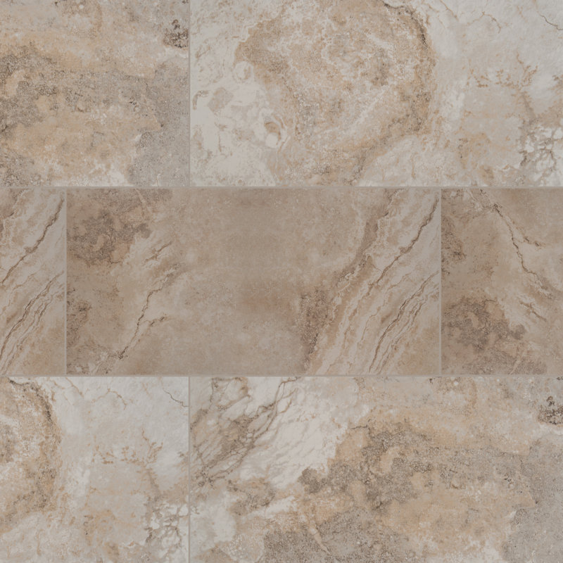 Royce 12 in. x 24 in. Matte Ceramic Stone Look Floor and Wall Tile, Dune