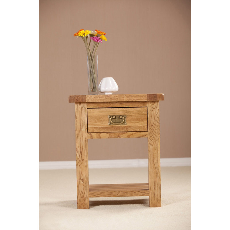 49.5cm W Solid Wood Bedside Table