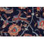 Tapis bleu marine en laine noué à la main de conception unique de style années 70 7 pi 8 po x 10 pi 10 po Sieppie