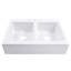 Évier de cuisine double cuve à encastrer Parker 34 po en argile réfractaire blanche éclatante Quick-Fit® avec tablier frontal et 3 trous pour robinetterie-132400886-132400885-132400884