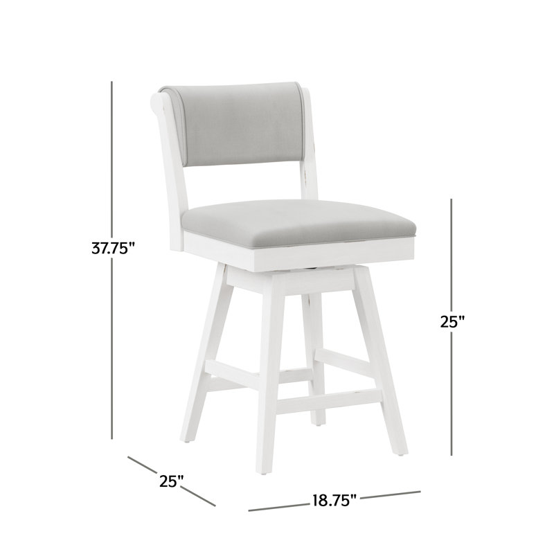Authement Swivel Upholstered Counter Stool, Counter Stool (25" Seat Height)