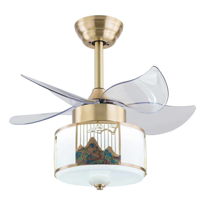 Xavious 23 Inch 3-Colour Gold Ceiling Fan LED Light with Remote Control