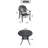 3-Piece Set Of Cast Aluminum Patio Furniture With Red Cushions-758993695