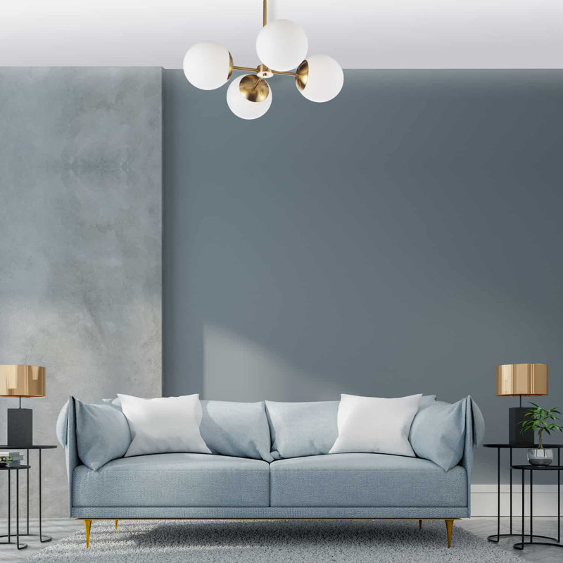 Lustre spoutnik à 4 lumières Exira, Laiton vieilli