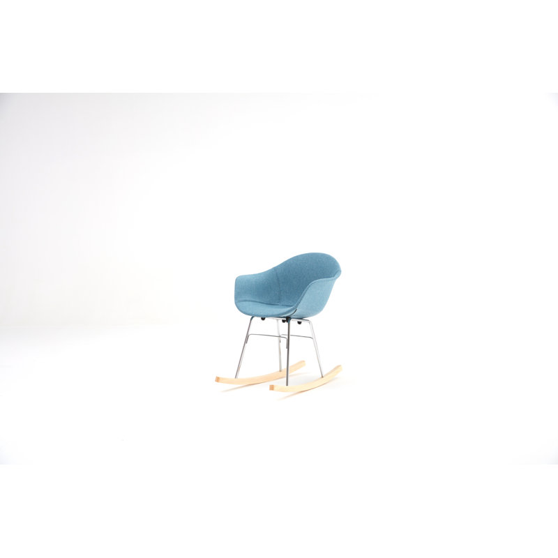 Chaise berçante TA UP, Chrome naturel, Bleu océan