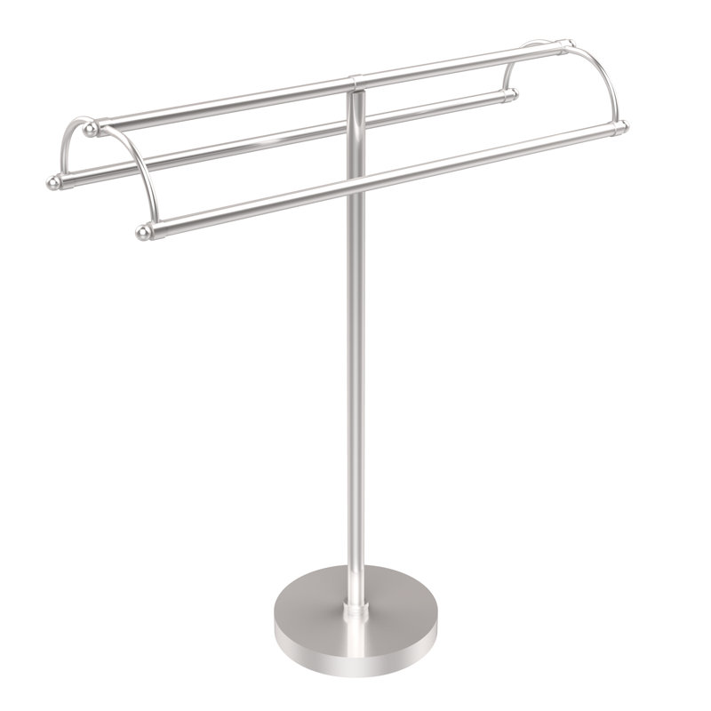 Porte-serviettes sur pied à double accoudoirs, Chrome satiné
