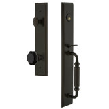 Carré Handleset with Single Cylinder Deadbolt and Lyon Door Knob and Rosette