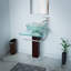 Lavabo de salle de bain carré en verre avec robinet