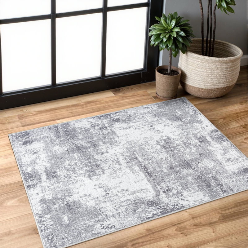 Elroy Arnedoy Modern Abstract Machine Washable Area Rug with Non-Slip Backing, Rectangle 2' x 3'