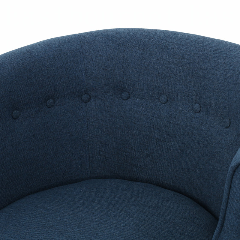 Fauteuil demi-tonneau Kamdyn, Polyester bleu marine