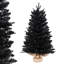 Arbre d'Halloween noir sur table noir avec base en toile de jute-130165595