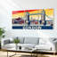 Ensemble de 3 tableaux sur toile de style vintage représentant le Tower Bridge de Londres-558299523