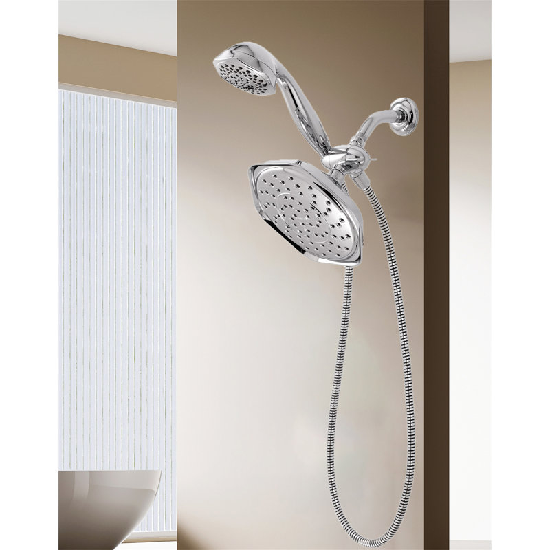 9-Inch Rainfall Shower Combo With 7-Spray Chrome Handheld – Single-Function Overhead + Multi-Spray Flexibility