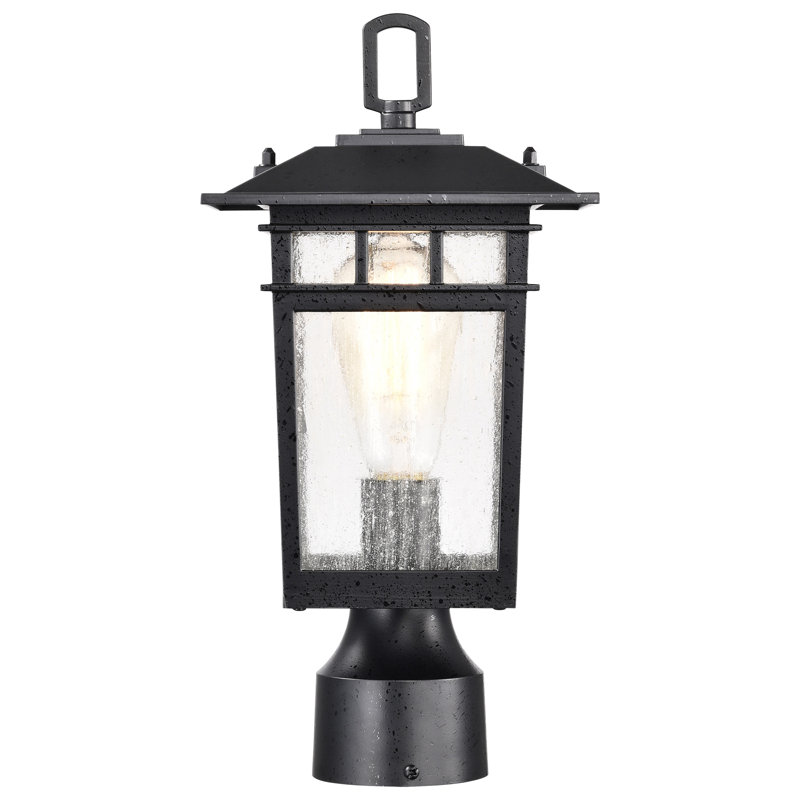 Tête de lanterne câblée 1 lumière, Noir texturé, H 13,78 po x l 7,11 po x P 7,11 po
