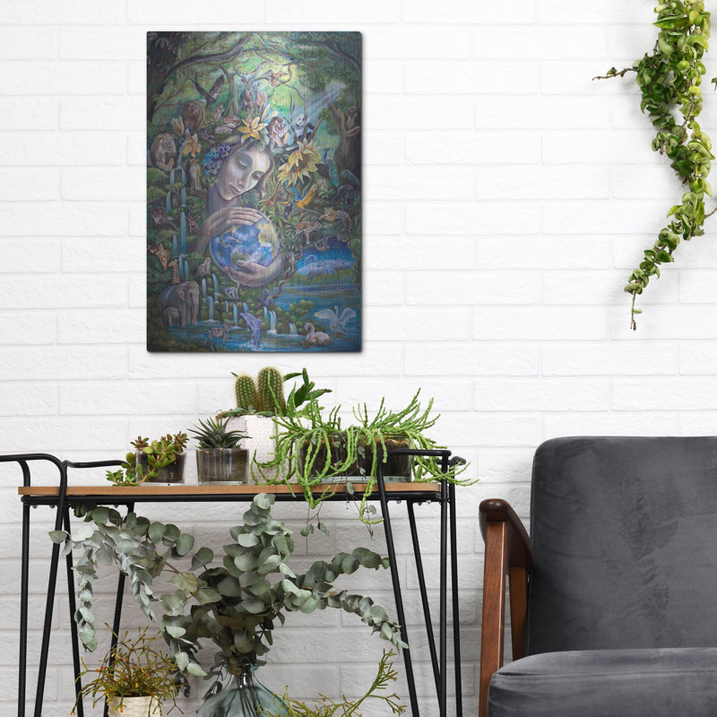 «Spirit Of Gaia» par Verena Wild, art mural en métal, H 16 po x l 12 po