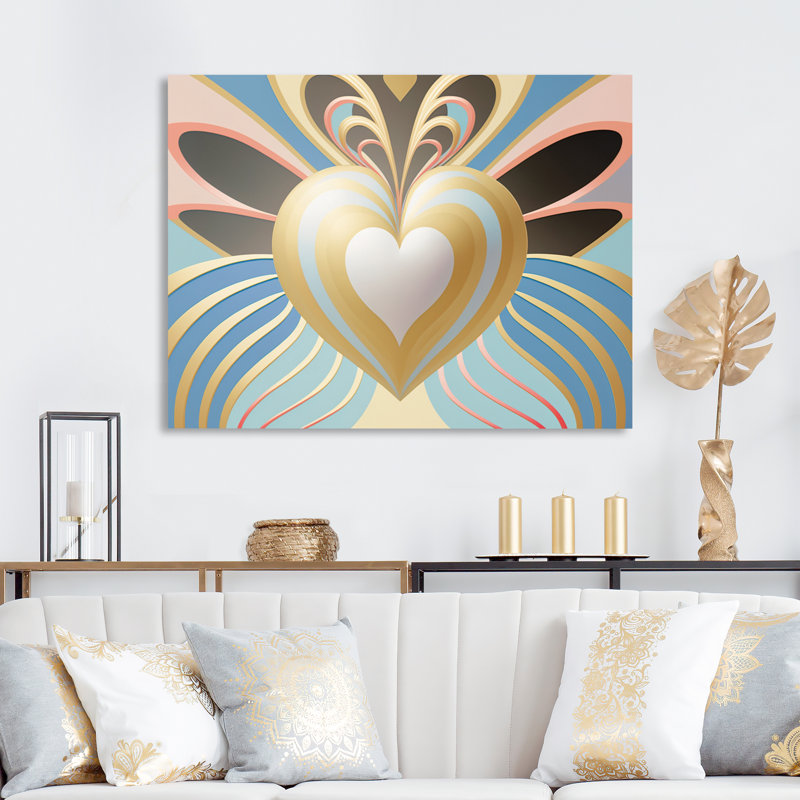 Décoration murale cœur brillant, H 12 po x l 20 po x P 1 po