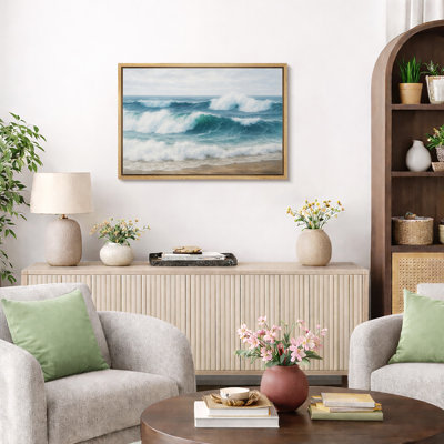 "Coastal Ocean Waves", sérénité, photos de salon de plage, impression encadrée sur toile