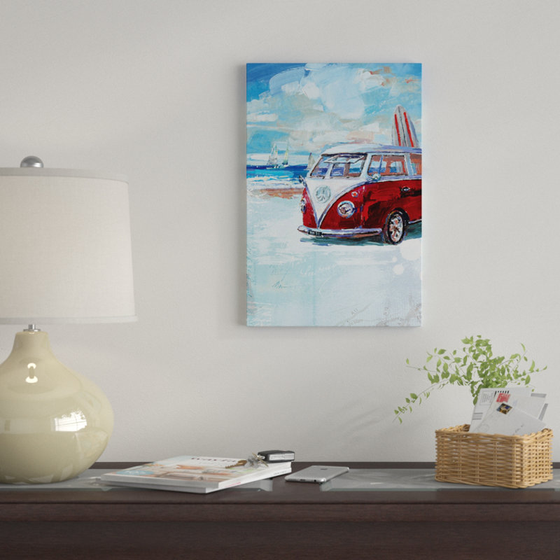 « camper van », reproduction sur toile, H 18 po x l 12 po x P 1,5 po, Pas de tapis, Toile tendue