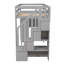 Lit mezzanine simple avec tiroirs et tiroirs de rangement, lit mezzanine en bois avec tablettes - gris-1915896925