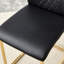 De 6 chaises de salle à manger, sièges rembourrés en similicuir, pieds en métal doré rembourrés, pour des endroits variés, et chaises à la mode, rembourrage en polyuréthane noir, revêtement, différentes pièces, confortable-116737811-116737814-116737812