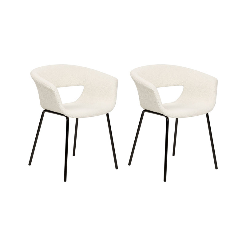 Meurer 43cm H Polyester Blend Upholstered Metal Spindle Side Chair in White