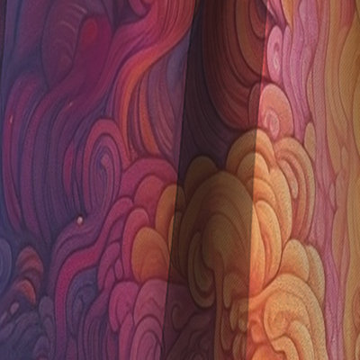 Rainbow Colored Waves In The Sky IV - Landscape Modern Abstract Blackout Curtain - 1 Panels