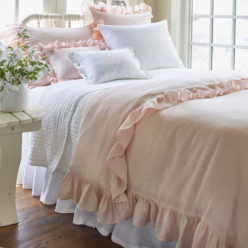 Verandah Modern & Contemporary Linen Standard Duvet Cover, Twin, Pink