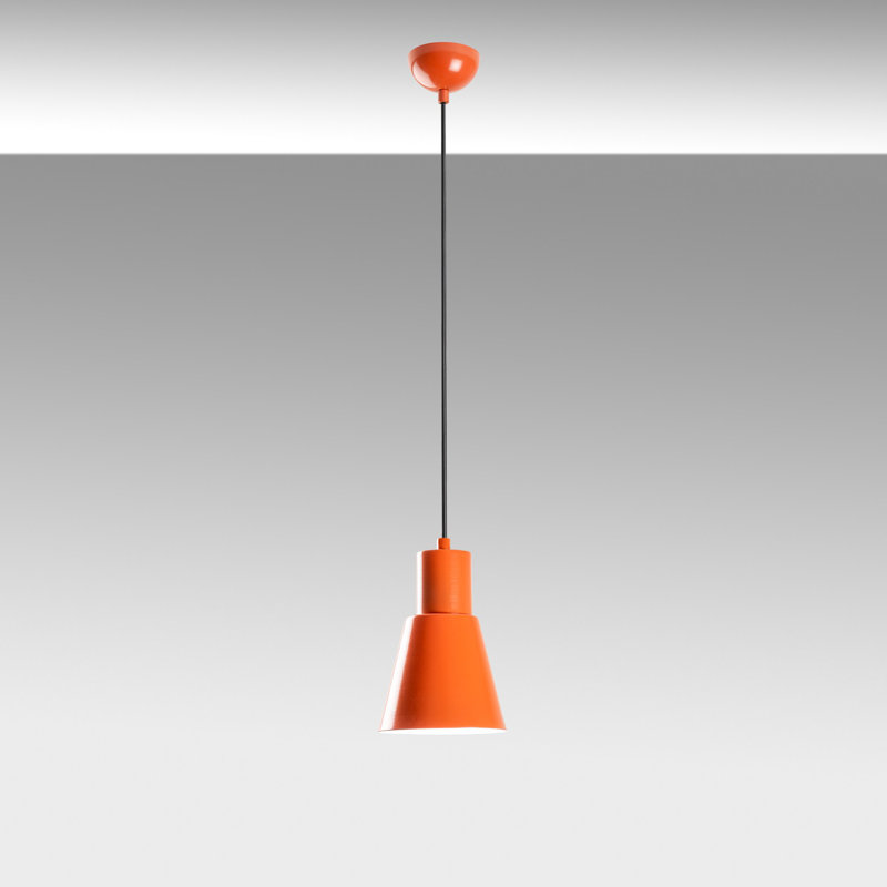 Stylish Adjustable Chandelier, Metal Body, Orange Finish, 5.5 x 7.9 inches Base Plate, 10.6 - 44.9 inches Height | E27 Socket, Max 40W | Elegant Lighting Fixture for Dining Room, Living Room & Entryway