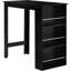 Table de bar noire avec 3 niveaux de rangement pour la vie, tablettes de cuisine modernes