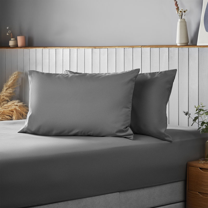 Silentnight Supersoft Plain Microfibre Housewife Pillowcase, Charcoal