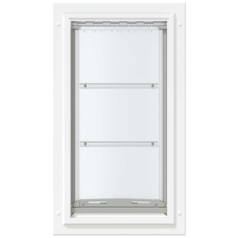 Endura Flap Single Flap Pet Door for 1-1/8" to 1-3/4" Thick Interior or Exterior Doors, Aluminum Frame in White or Black, Small to Extra Large