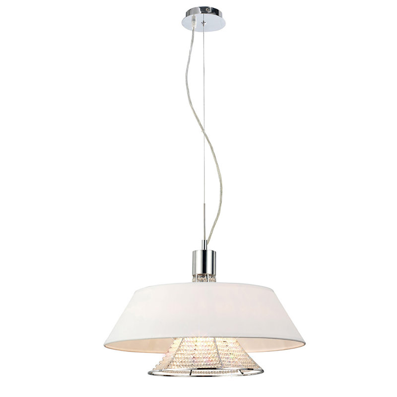 3 - Light Drum Chandelier, White