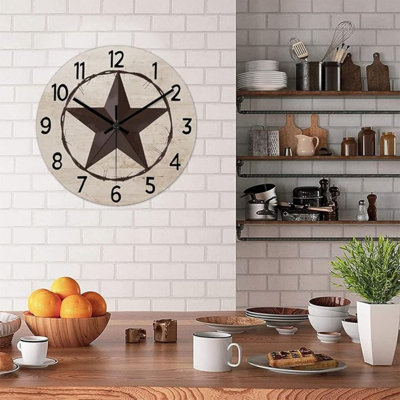 Horloge murale rustique de style campagnard Western Texas