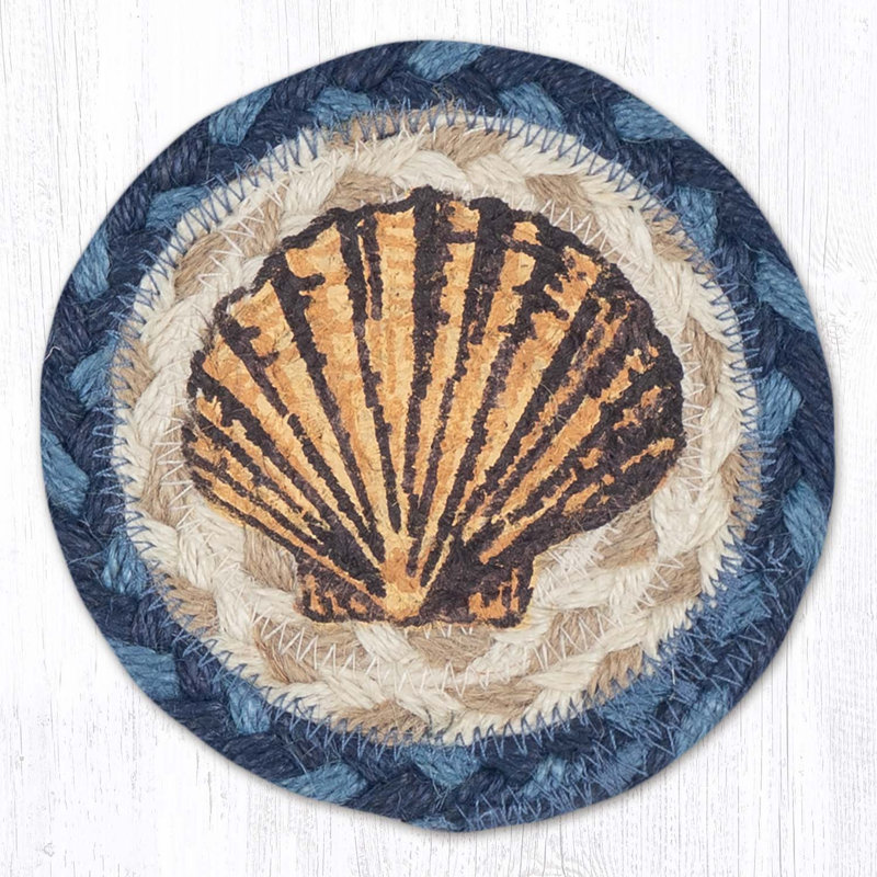  IC-362 Aqua Shell Printed Coaster 5"x5"