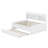 Full Size Wooden Captain Bed with Built-in Bookshelves, Three Drawers and Trundle-94409510