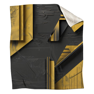 Yellow Black Geometry Blankets