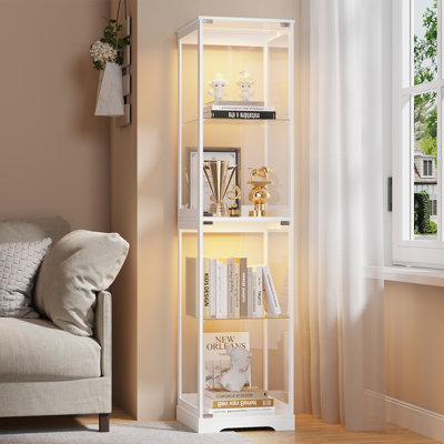 15.7 "W Transparent Display Cabinet With Led Lights by Wrought Studio