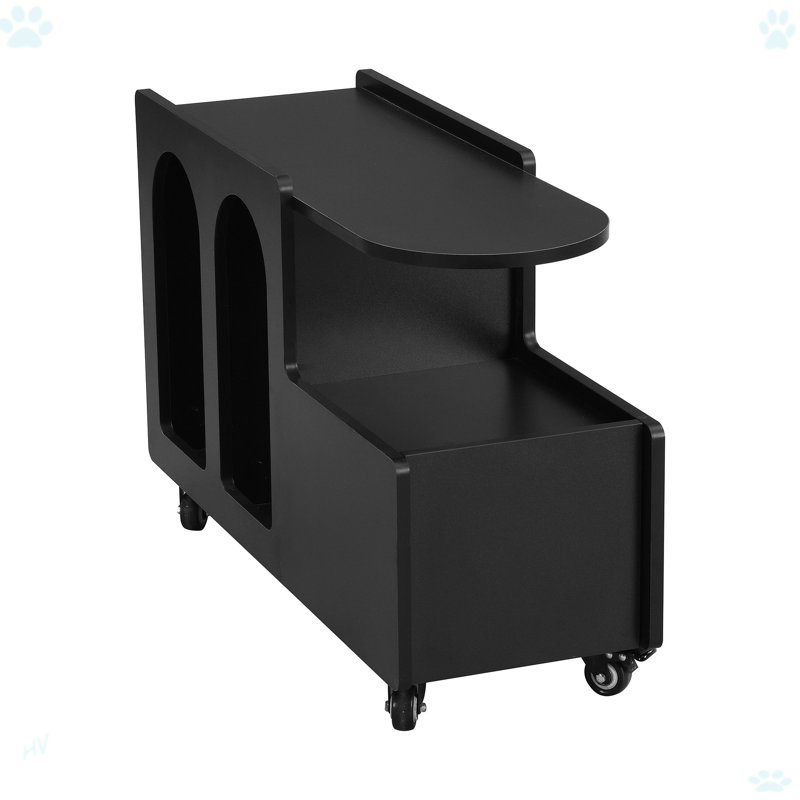 Mobile End Table With Lockable Wheels For Living Room