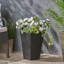  Jardinière décorative pour l'extérieur, grand pot de fleurs avec motif à nervures moderne pour le jardin et le patio, noir