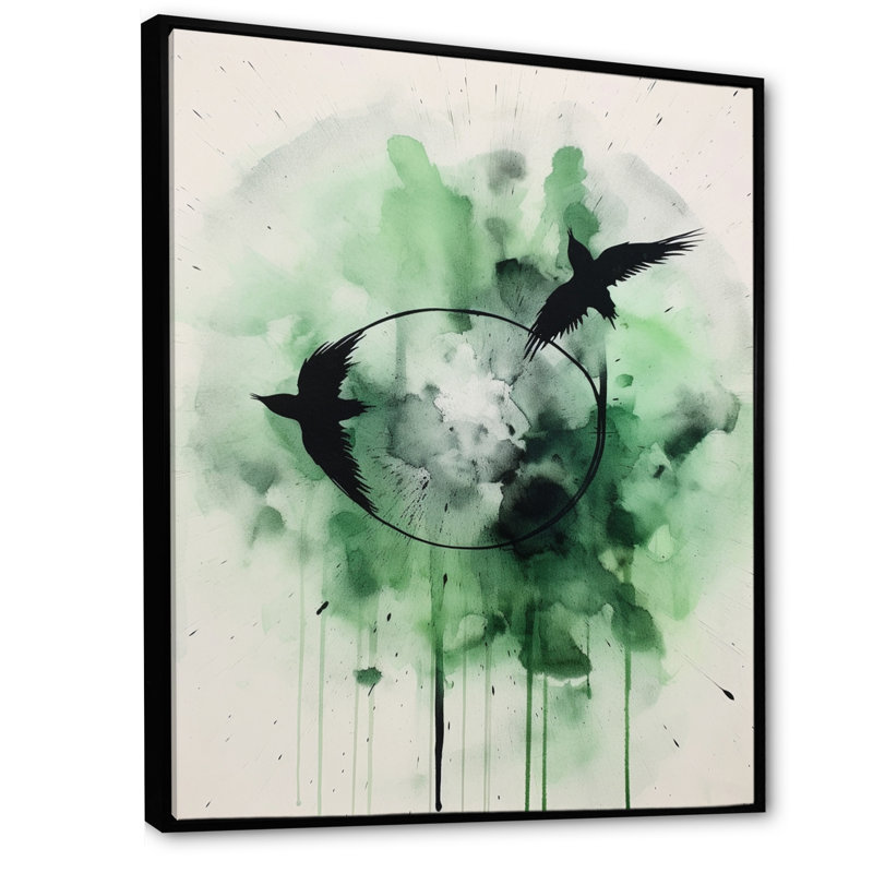Mystic Ravens II - imprimé, Cadre flottant noir, 44" H x 34" W