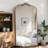 Full Length Mirror 36x66 Inch Vintage Ornate Arched Floor Mirror Metal Framed
