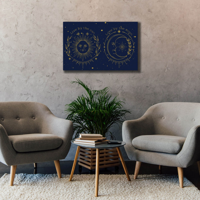 «Celestial Gold B» par Jean Plout, art mural sur toile, H 26 po x l 40 po